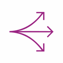 Drei-Pfeile-Symbol violett